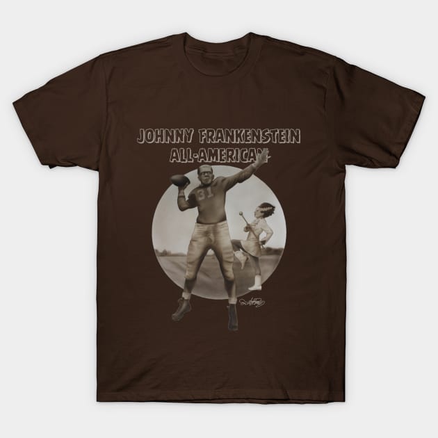 Johnny Frankenstein:All-American or Francis Monster:Everyone's All-American T-Shirt by frankriggart